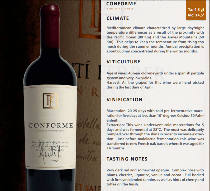 Rượu Vang Chile Punti Ferrer Conforme Cabernet Sauvignon – Shop Rượu Vang Ý, Pháp Uy tín