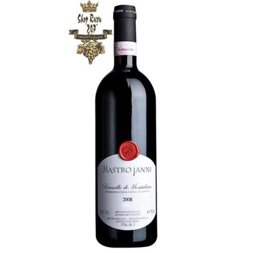 Rượu Vang Ý Mastrojanni Brunello di Montalcino khi nhìn sẽ thấy có màu đỏ đẹp mắt. Rượu mang hương thơm
