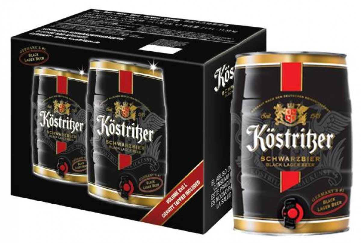 Bia Kostritzer Schwarzbier 4,8% bom 5 lít