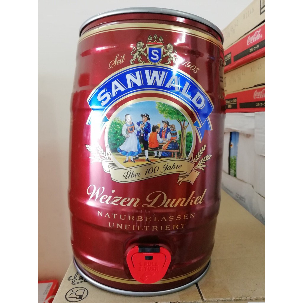 Bia Sanwald  Weizen Dunkel 5% bom 5 lít