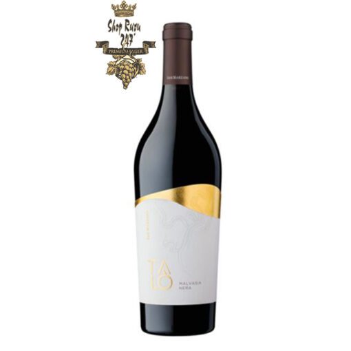 Rượu Vang Ý Talo Malvasia Nera Salento IGP có mầu đỏ hồng đậm. Hương thơm phức hợp của các loại trái cây mầu đỏ và gia vị.