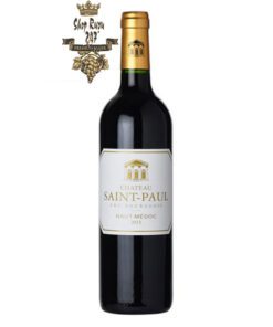 Rượu Vang Pháp Đỏ Chateau Saint Paul Haut Medoc có mầu đỏ đậm tuyệt vời. Các cây nho của Cru Bourgeois này chiếm một phần sườn núi