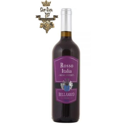 Rượu Vang Đỏ Bellamico Rosso Semi Sweet có màu đỏ ánh tím. Hương vị ngọt ngào, thơm ngon và nhẹ nhàng. Hương thơm nồng nàn phức tạp của các loại quả mọng chín đỏ