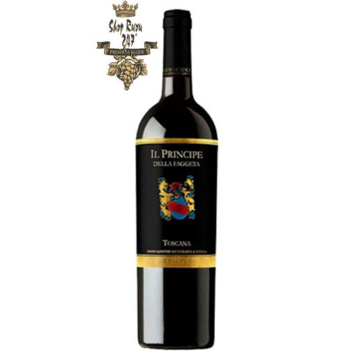 Rượu Vang Ý Il Principe Della Faggeta 2014 có mầu đỏ ruby rực rỡ. Hương thơm nổi bật và phức hợp giữa hương trái cây và vị cay trên nền hương vani