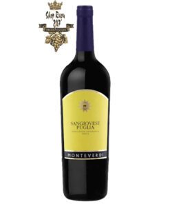 Rượu Vang đỏ Sangiovese Puglia Monteverdi có mầu đỏ đậm. Đây được coi là loại vang quý hiếm thể hiện những phẩm chất tiêu biểu nhất
