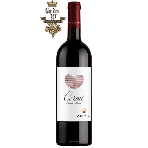 Rượu Vang Ý Zenato Cormi Corvina Merlot có mầu đỏ hồng ngọc. Hương thơm của các loại trái cây của quả mọng đen và anh đào đen.