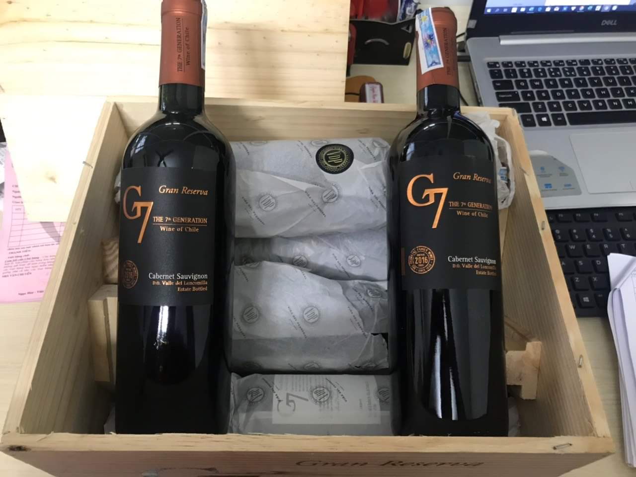 2 chai Rượu Vang Chile G7 Gran Reserva Cabernet Sauvignon (ảnh thực tế)