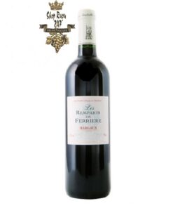 Rượu Vang Đỏ Pháp Les Remparts de Ferriere Chateau Ferriere là sự kết hợp hoàn hảo của 2 giống nho Merlot và Cabernet Sauvignon