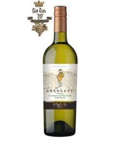 Rượu Vang Pháp Trắng Arrogant Frog Varieties Chardonnay có mầu vàng tươi. Hương thơm tinh tế của hoa nhiệt đới, đào, hoa trắng