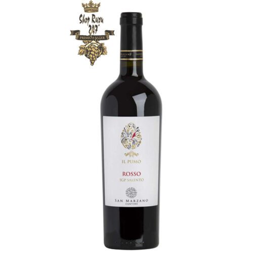 Rượu Vang Ý IL Pumo Rosso có mầu đỏ hồng đậm ánh tím. Hương thơm của các loại trái cây mầu đỏ. Vang có vị tươi và độ cân bằng tốt.