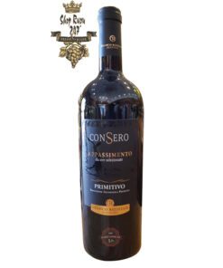 Rượu Vang Đỏ Le vigne di Sammarco Consero Appassimento Primitivo Salento có mầu ruby sẫm. Hương thơm của các loại