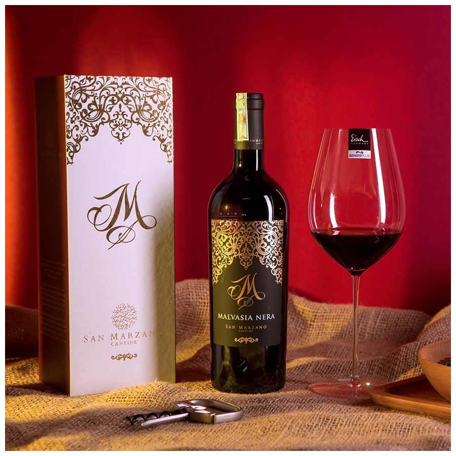 Rượu Vang Ý Đỏ M Malvasia Nera Salento IGP thích hợp làm quà tặng sang trọng