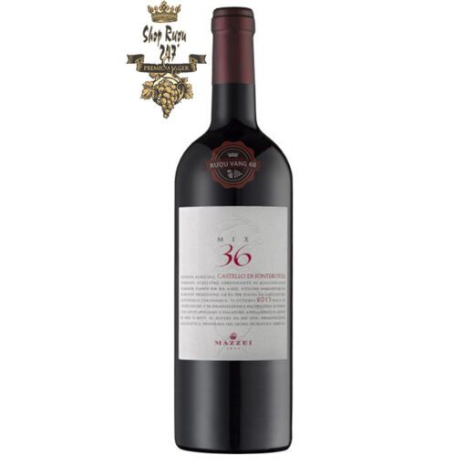 Rượu Vang Đỏ Mazzei Mix 36 có mầu đỏ anh đào đậm sâu. Hương thơm cực kì thanh lịch của các loại trái cây và phức tạp của các loại hoa quả