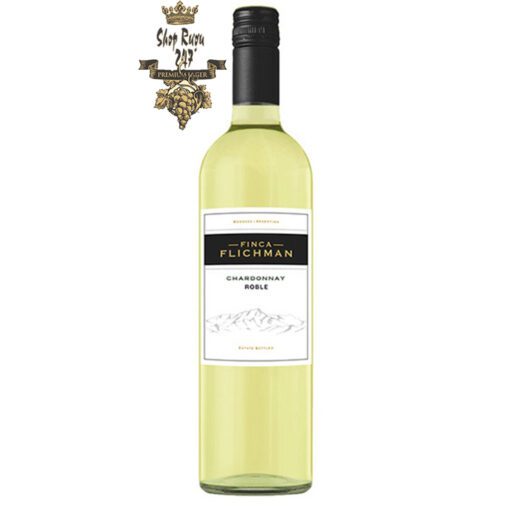 Rượu Vang Trắng Roble Chardonnay Finca Flichman có mầu vàng xanh lá. Hương thơm của dứa, măng tây kết hợp cùng hương thơm