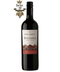 Chile Vistana Cabernet Sauvignon có mầu đỏ tươi. Rượu vang chín, toàn thân với hương vị trái cây nho đen đậm đặc và các ghi chú cassis phong phú, với tannin mượt