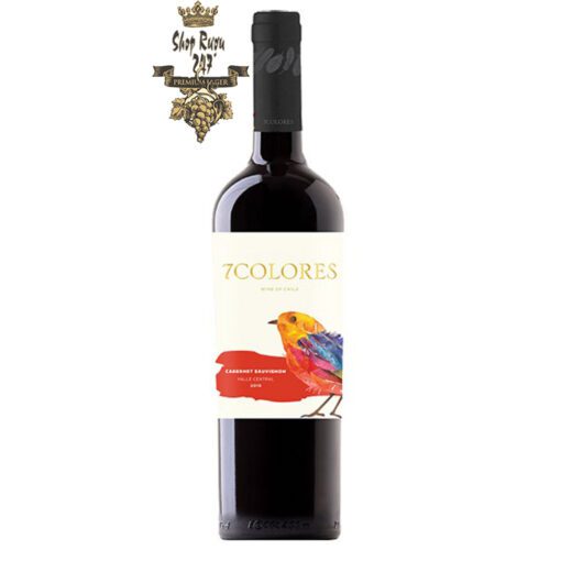 Rượu Vang Đỏ 7Colores Cabernet Sauvignon có màu đỏ tươi sáng. Hương thơm của các loại trái cây đen chín được hòa quyện