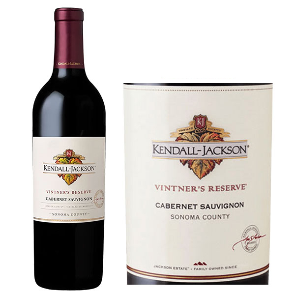 Rượu vang Mỹ Kendall Jackson Vintners Reserve Cabernet Sau Sonoma đọng lại trên khoang miệng của một chút cassis cùng với vani, thảo dược khô