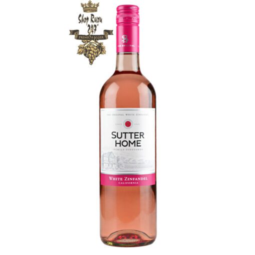 Rượu Vang Mỹ Sutter Home White Zinfandel  có mầu hồng đẹp mắt. Rượu vang này ngon ngọt của dâu tây và dưa hấu