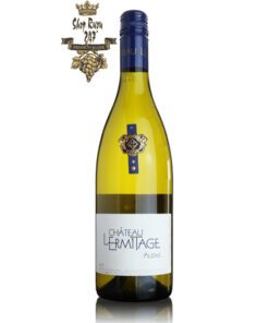Rượu vang Pháp Château L’Ermitage Auzan Costieres de Nimes White 2019 có màu sắc vàng rơm quyến rũ cùng hương vị hấp dẫn