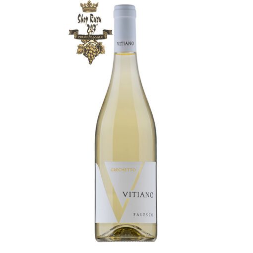Rượu vang trắng Falesco Vitiano Umbria IGP 2019 White mang trong mình một làn rượu có màu vàng rơm tinh khiết đầy rạng ngời