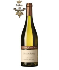 Rượu Vang Trắng Ferraton Cotes du Rhone Samorens White có mầu vàng nhạt tươi sáng. Hương thơm của các loại hoa trắng và trái cây trắng.