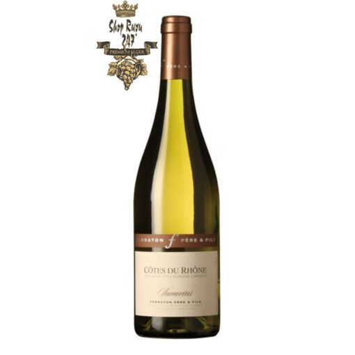 Rượu Vang Trắng Ferraton Cotes du Rhone Samorens White có mầu vàng nhạt tươi sáng. Hương thơm của các loại hoa trắng và trái cây trắng.
