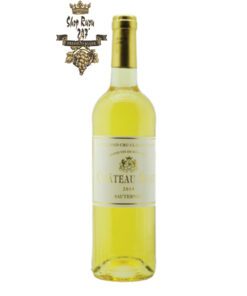 Rượu Vang Trắng Chateau Suau Sauternes Grand Cru Classe 2014 có mầu vàng tinh tế, sang trọng. Hương thơm kết hợp của 2 giống nho
