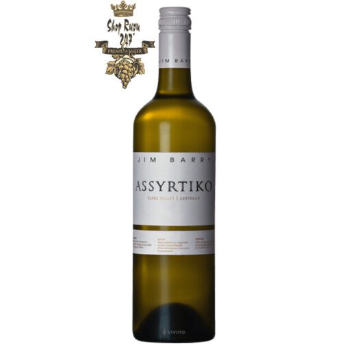 Rượu vang Úc Jim Barry Assyrtiko 2019 có Hương vị chanh và dưa với một chút đá lửa và một cạnh mặn