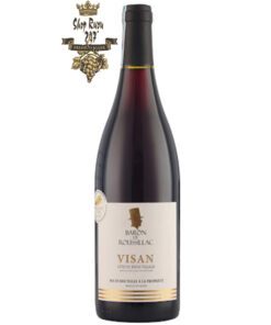 Rượu Vang Pháp BARON DE ROUSSILLAC(VISAN) có màu đỏ đậm ánh tím mãnh liệt gợi lên hương thơm của các loại trái cây