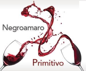 Hỗn hợp Negroamaro - Primitivo là nguyên liệu sản xuất rượu vang đỏ chủ yếu ở Puglia , miền nam nước Ý