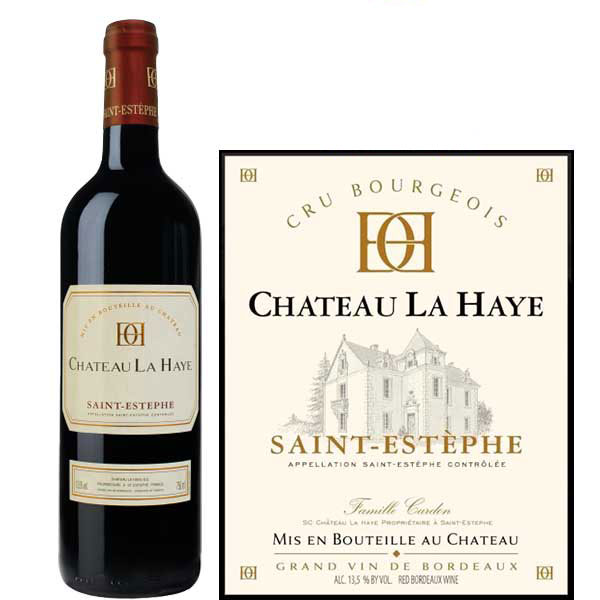 Rượu Vang Pháp Chateau La Haye - Saint Estephe có màu đỏ hồng ngọc đậm. Hương thơm tiết lộ các ghi chú của cassis