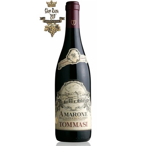 Rượu Vang Ý AMARONE VALPOLICELLA Blend có màu đỏ ruby ​​rất đậm, trên mũi chúng để lộ mùi hương mãnh liệt và sạch sẽ