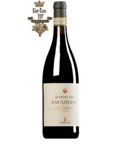 Rượu Vang Đỏ Ý Amarone MARNE 180 có màu hồng ngọc đậm rất đẹp mắt khi ở trên ly. Hương thơm với ghi chú của vani và dừa
