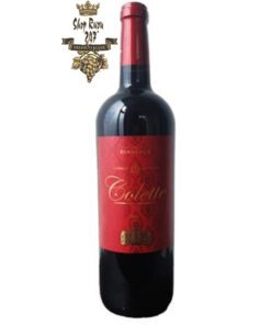 Rượu Vang Pháp Colette Bordeaux có màu đỏ ruby ​​đậm với ánh sáng hấp dẫn. Hương vị khá đậm đặc của rượu có tannin mượt mà