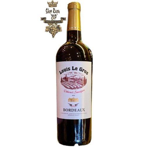 Vang Pháp Louis Le Gros Bordeaux có màu tím ngọc hồng đậm. Hương thơm thanh lịch của rượu được tràn ngập với gợi ý của mận