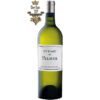Rượu Vang Trắng Blanc De Palmer Margaux 3ème Cru Classé 2019 có màu vàng chanh nhạt mang một vẻ đẹp thanh lịch và tươi mát